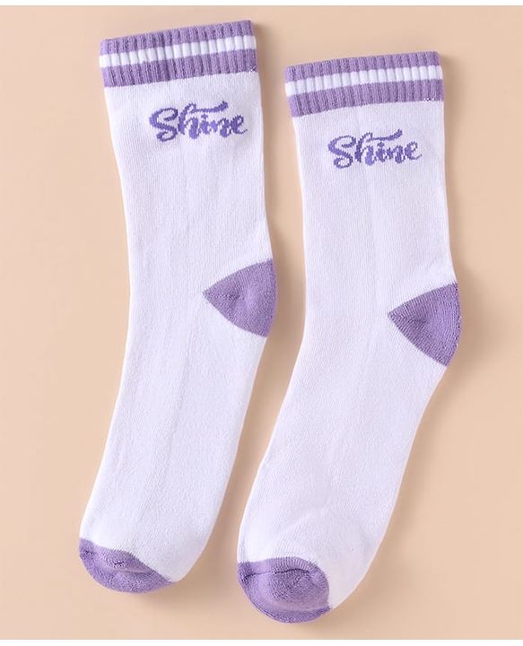 Pine Kids Cotton Knit Socks With Logo Design Pack of 3 - Black White & Light Blue