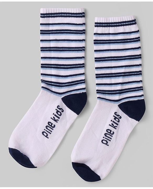 Pine Kids Knit Ankle Length Socks with Stripes & Hearts Design Pack of 3 (Color May Vary)