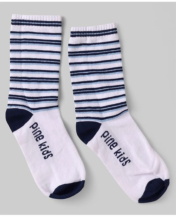 Pine Kids Knit Ankle Length Socks with Stripes & Hearts Design Pack of 3 (Color May Vary)