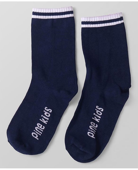 Pine Kids Knit Ankle Length Socks with Stripes & Hearts Design Pack of 3 (Color May Vary)