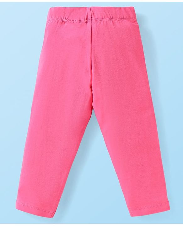 Babyhug Cotton Lycra Full Length Solid Colour Leggings Pack of 5 -  Red Pink & Black