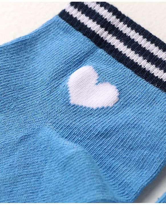 Pine Kids Knit Ankle Length Socks with Heart Design Pack of 3 (Color May Vary)