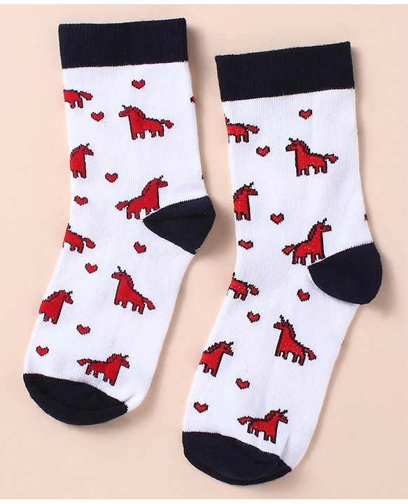 Pine Kids Knit Ankle Length Silvadur Antimicrobial Unicorn Designed Socks Pack Of 3 ( Color May Vary )