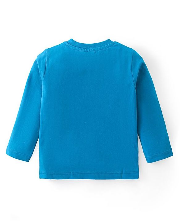 Babyhug Cotton Knit Full Sleeves Night Suit With Animals Print - Blue