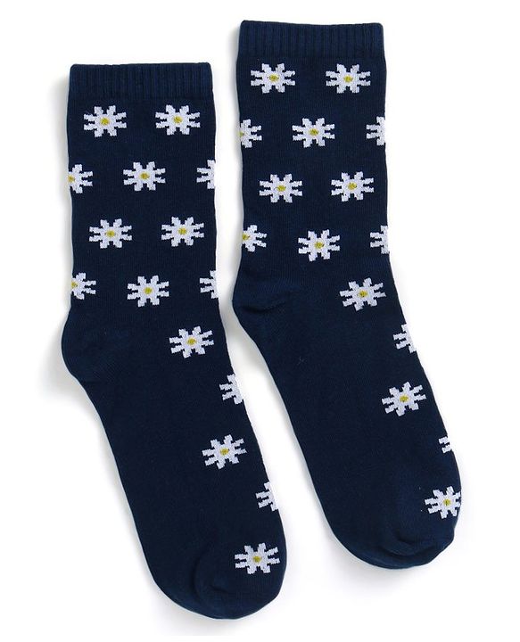 Pine Kids Cotton Nylon Knit Ankle Length Socks Floral & Brand Design Pack of 3 - Yellow Purple & Black
