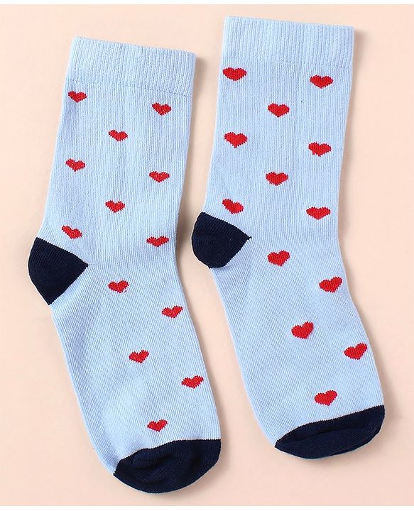 Pine Kids Knit Ankle Length Silvadur Antimicrobial Heart Designed Socks Pack Of 5 ( Color May Vary )