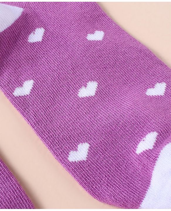 Pine Kids Knit Ankle Length Silvadur Antimicrobial Heart Designed Socks Pack Of 5 ( Color May Vary )
