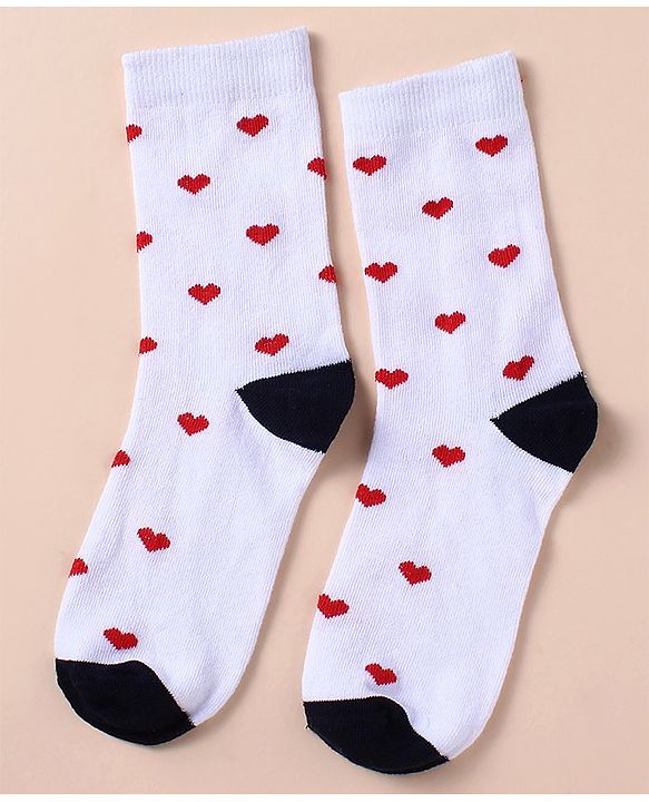 Pine Kids Knit Ankle Length Silvadur Antimicrobial Heart Designed Socks Pack Of 5 ( Color May Vary )