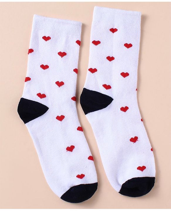 Pine Kids Knit Ankle Length Silvadur Antimicrobial Heart Designed Socks Pack Of 5 ( Color May Vary )