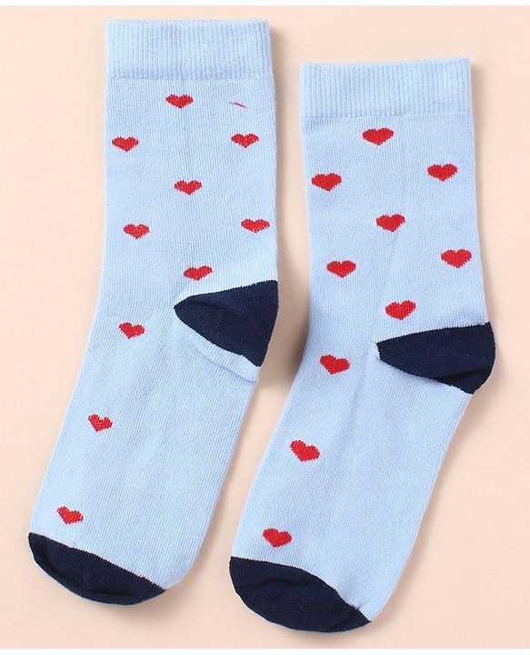 Pine Kids Knit Ankle Length Silvadur Antimicrobial Heart Designed Socks Pack Of 5 ( Color May Vary )