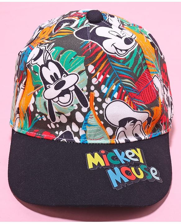 Babyhug Disney Cotton Woven Summer Camp With Mickey Mouse Print Black - Diameter 49 cm
