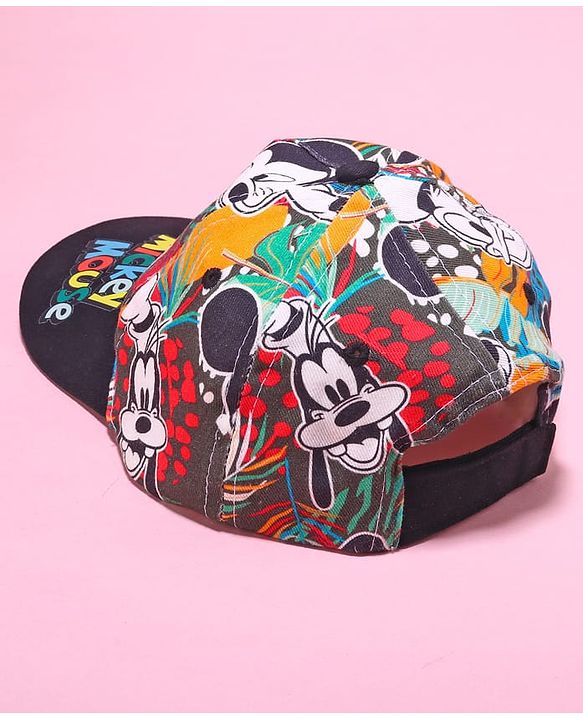 Babyhug Disney Cotton Woven Summer Camp With Mickey Mouse Print Black - Diameter 49 cm