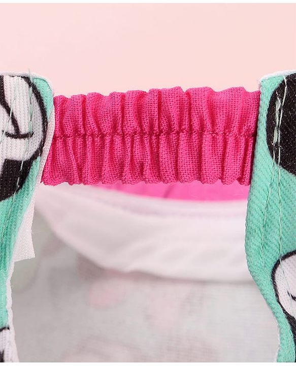 Babyhug Cotton Woven Cap With Minnie Mouse Graphics Pink - Circumference 60 cm