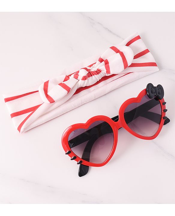 Babyhug Headbands with Bow & Sunglasses - Red