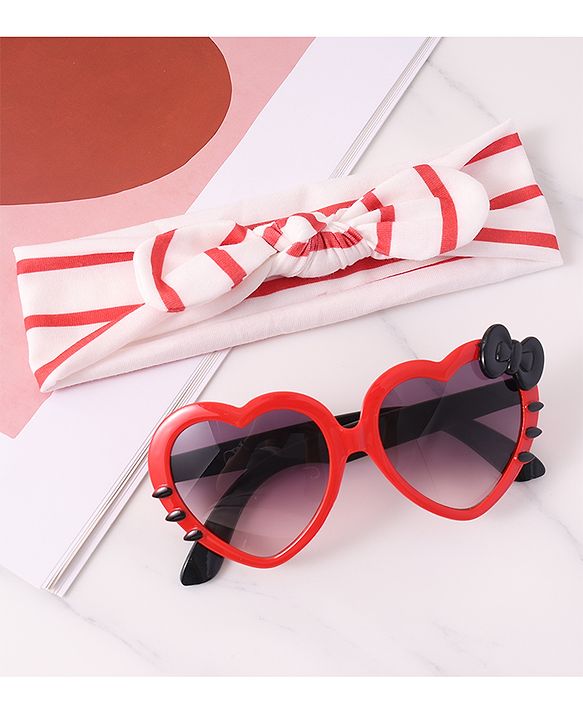 Babyhug Headbands with Bow & Sunglasses - Red