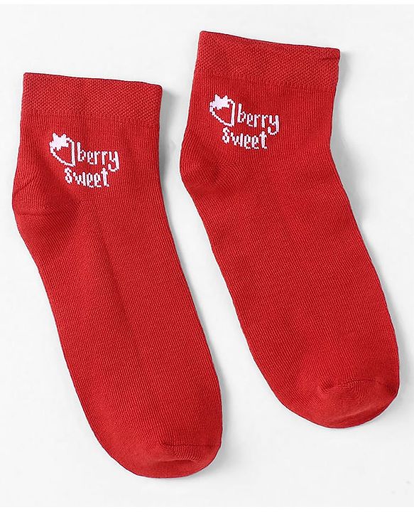 Pine Kids Knit Ankle Length Silvadur Antimicrobial Strawberry Designed Socks Pack Of 3 ( Color May Vary )