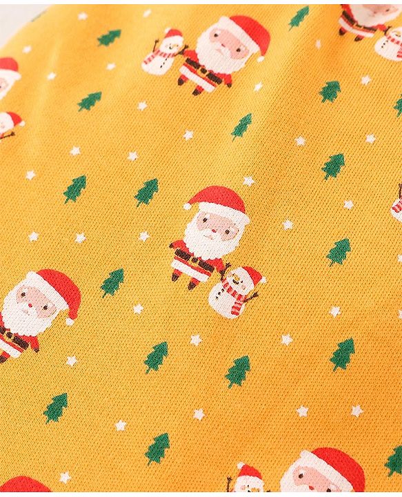 Babyhug Knit Full Length Santa Claus & Striped Diaper Pants Pack Of 3 - Multicolour