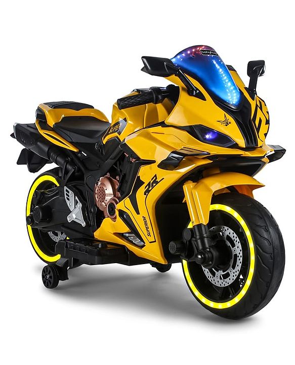 Babyhug CBR Rechargeable EV Battery Operated Ride On Bike with Music & LED Lights - Yellow