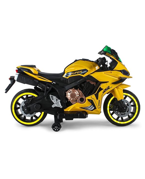 Babyhug CBR Rechargeable EV Battery Operated Ride On Bike with Music & LED Lights - Yellow