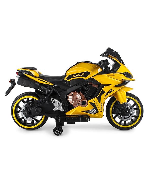 Babyhug CBR Rechargeable EV Battery Operated Ride On Bike with Music & LED Lights - Yellow