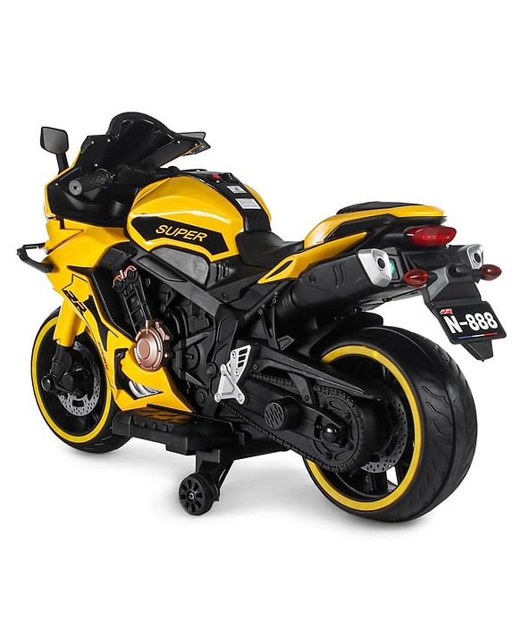 Babyhug CBR Rechargeable EV Battery Operated Ride On Bike with Music & LED Lights - Yellow