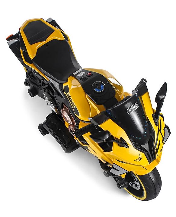 Babyhug CBR Rechargeable EV Battery Operated Ride On Bike with Music & LED Lights - Yellow