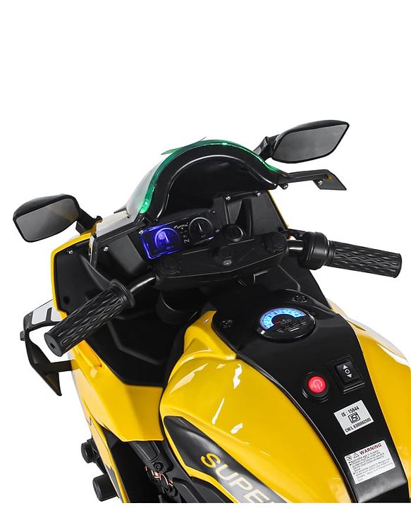 Babyhug CBR Rechargeable EV Battery Operated Ride On Bike with Music & LED Lights - Yellow