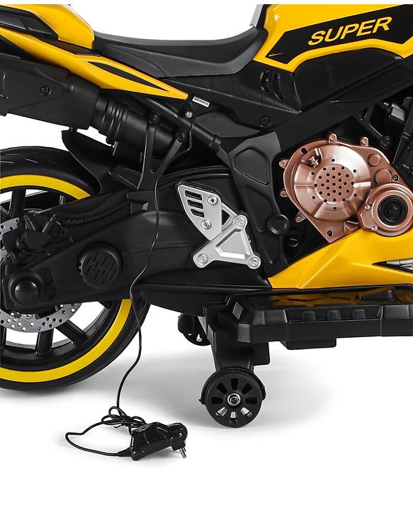 Babyhug CBR Rechargeable EV Battery Operated Ride On Bike with Music & LED Lights - Yellow
