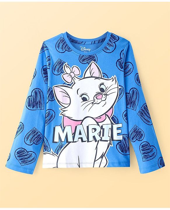 Pine Kids Disney Full Sleeves Night Suit With Aristocats Marie Graphics - Blue