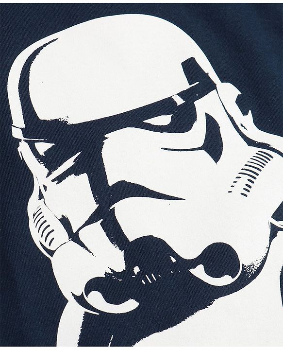 Pine Kids Lucas Single Jersey Full Sleeves Night Suit with Star War Print - Navy Blue