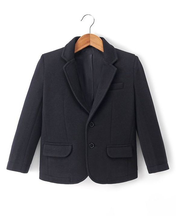 Pine Kids Full Sleeves Solid Colour Blazer - Black