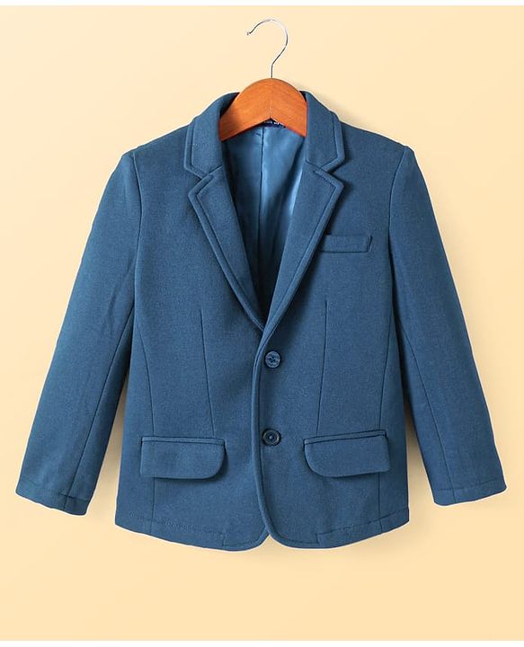 Pine Kids Knit Full Sleeves Blazer With Tiger Printed T-Shirt - Royal Blue & White