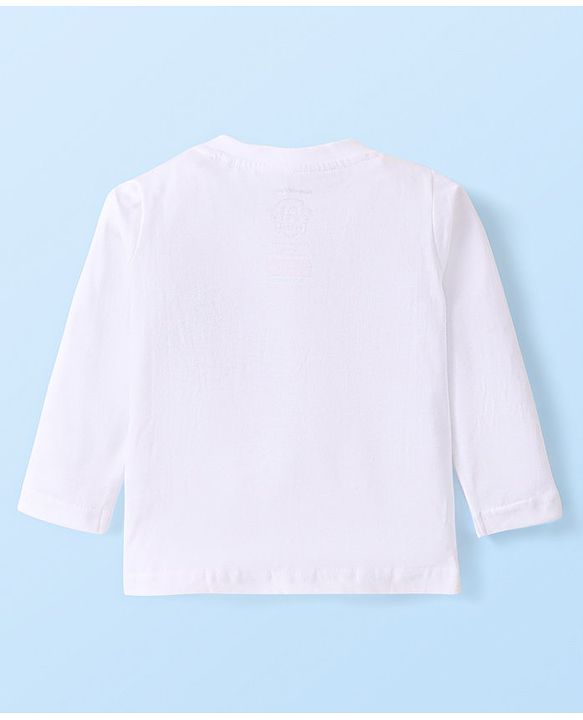 Babyhug Cotton Knit Full Sleeves Night Suit with Paw Patrol & Stripes Print - White