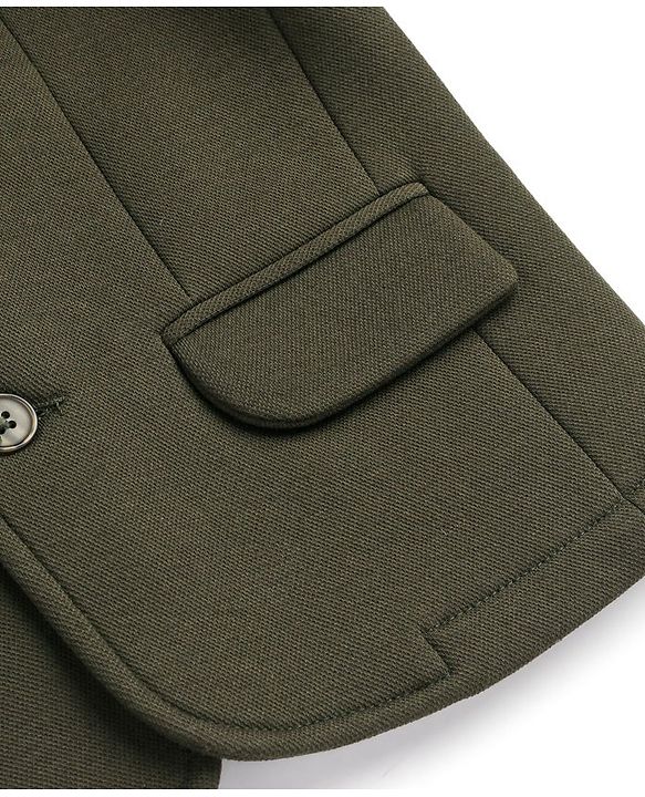 Pine Kids Full Sleeves Solid Colour Blazer - Olive Green