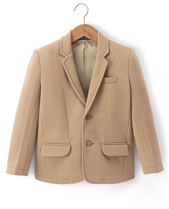 Pine Kids Full Sleeves Solid Colour Blazer - Beige