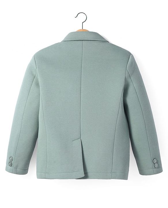 Pine Kids Knit Full Sleeves Solid Colour Blazer & Printed T-Shirt - Sea Green