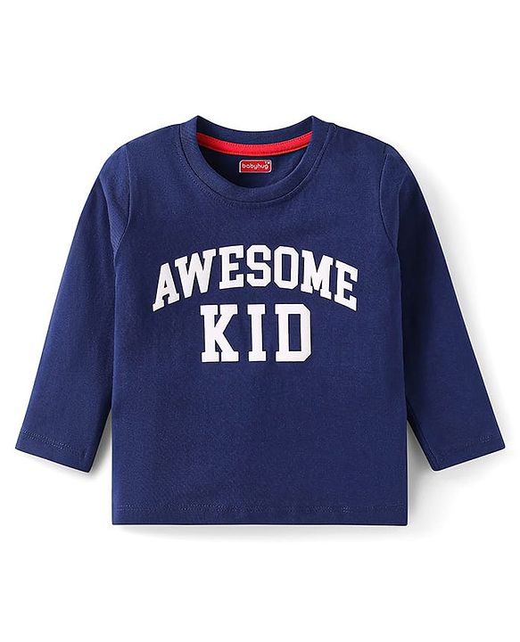Babyhug Cotton Knit Full Sleeves T-Shirts with Text Print Pack of 3 - Red Blue & Yellow