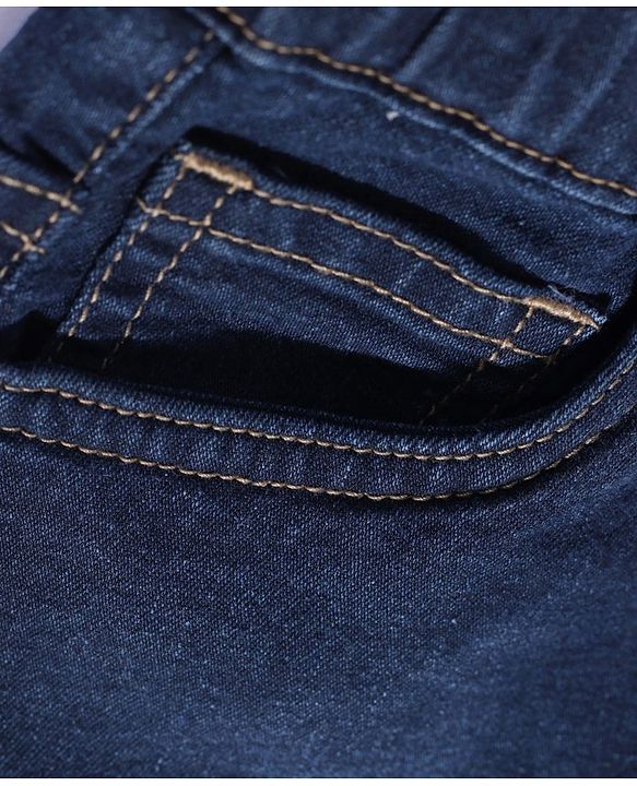 Pine Kids Above Knee Length Denim Washed Skirt - Navy Blue