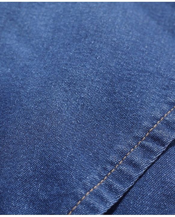 Pine Kids Cotton Woven Above Knee Length Denim Washed Skirt Solid Colour - Navy Blue