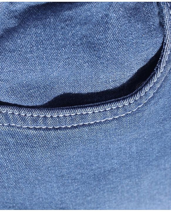 Pine Kids Knee Length Denim Washed Skirt - Navy Blue