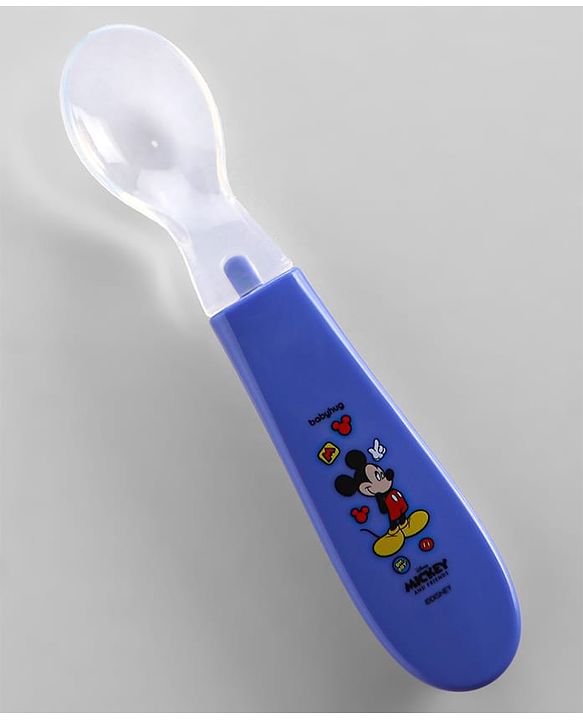 Babyhug Disney Mickey Mouse Silicone Spoons Pack of 2 - Navy Blue