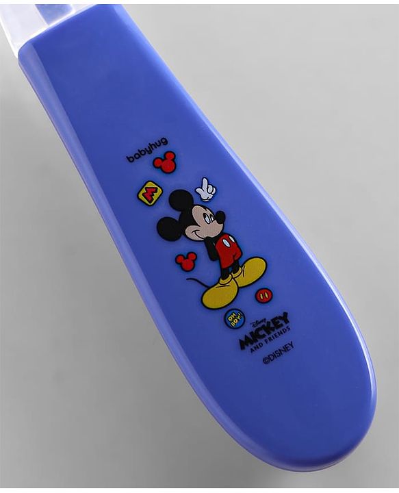 Babyhug Disney Mickey Mouse Silicone Spoons Pack of 2 - Navy Blue