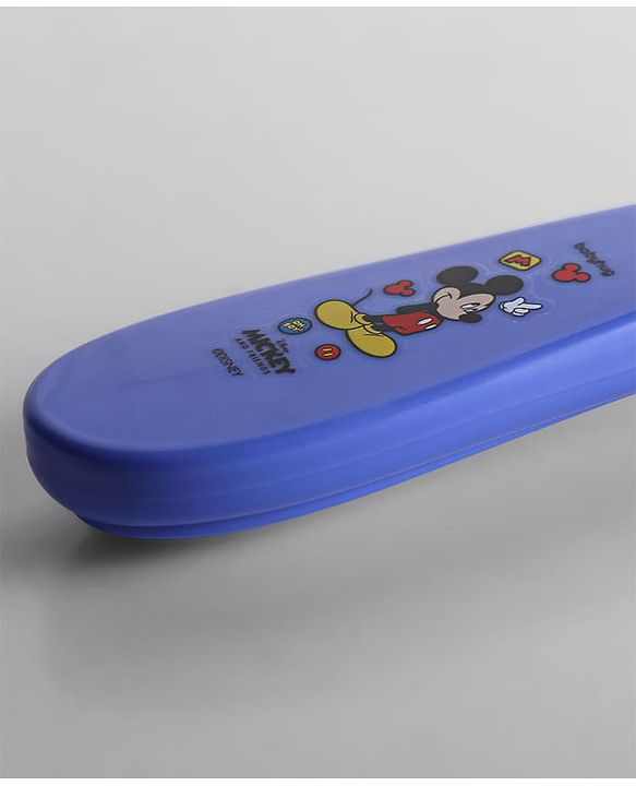 Babyhug Disney Mickey Mouse Silicone Spoons Pack of 2 - Navy Blue