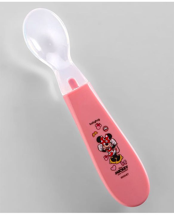 Babyhug Disney Mickey Mouse Silicone Spoons Pack of 2 - Pink