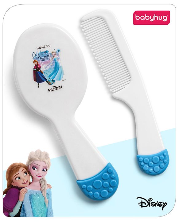 Babyhug Disney Frozen Ergo Grip Hair Brush & Comb - White