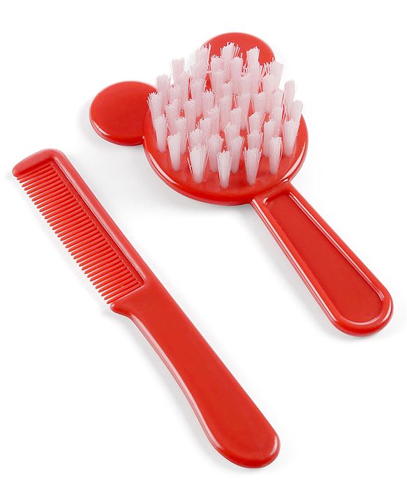 Babyhug Disney Mickey Mouse Easy Grip Hair Brush & Comb - Red