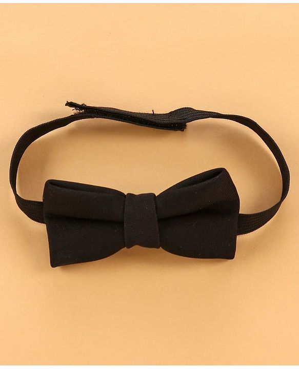 Pine Kids Knit Full Sleeves Solid Colour 3 Piece Party Suit With Bow - Black