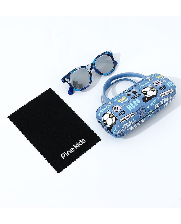 Pine Kids Free Size Sunglasses with Case - Blue