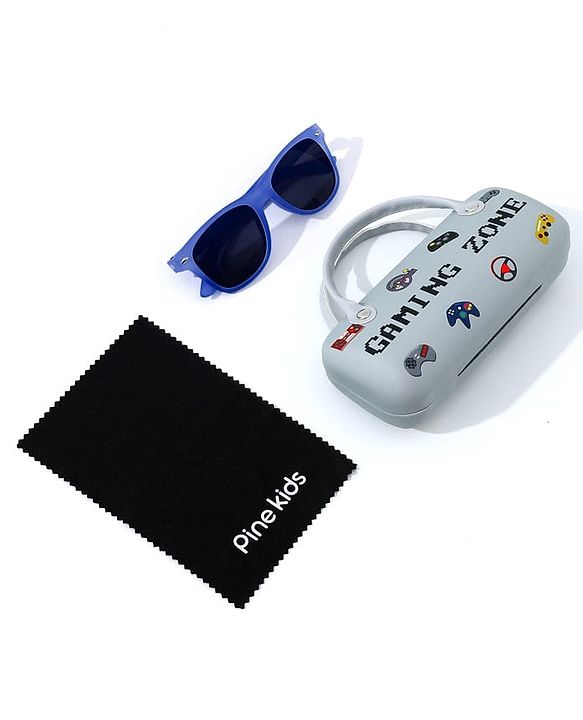 Pine Kids Free Size Sunglasses with Case - Blue