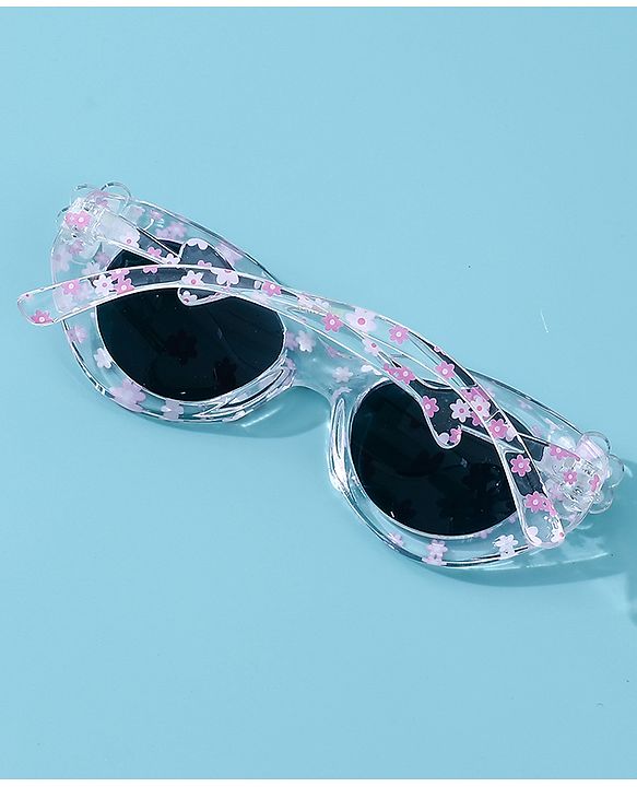 Babyhug Floral Applique Free Size Sunglasses - White